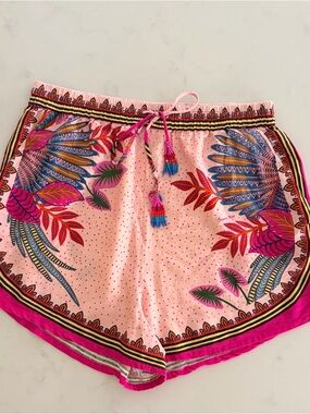 FARM Rio Pink Tropical Print High Waist Shorts